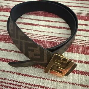Fendi Gold Logo Buckle Belt